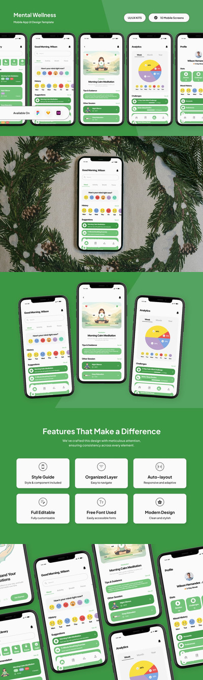 Mentalo – 平静健康应用 UI 套件
