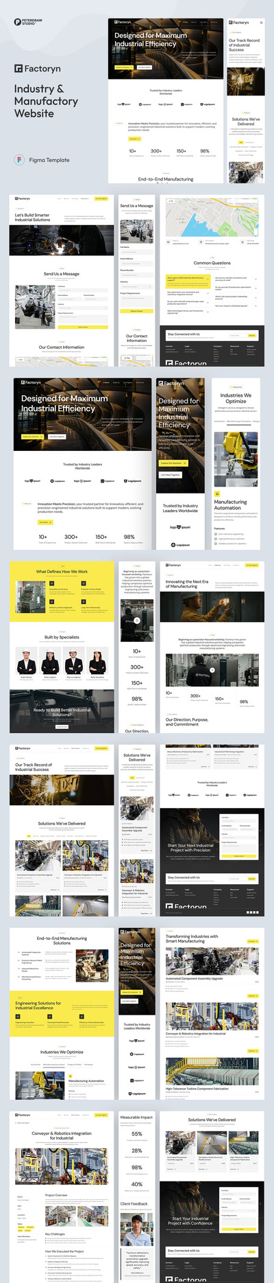 Factoryn – 工业与制造网站 UI Figma