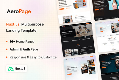 AeroPage – NuxtJS 多用途落地页