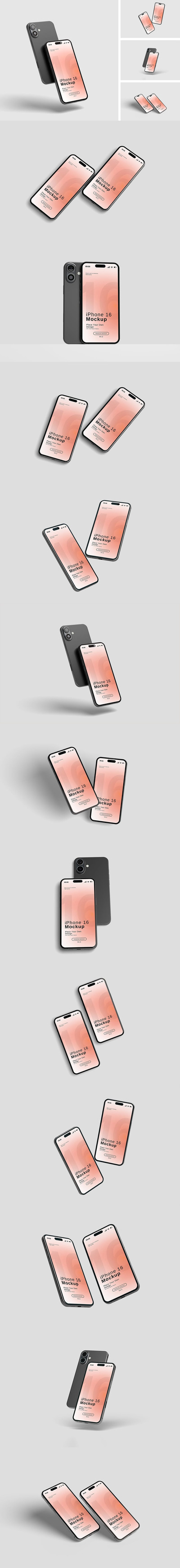 适用于 iPhone 的高品质逼真手机模型套装