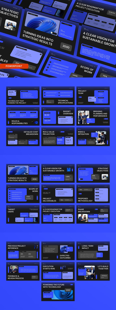 黑紫色现代科技项目提案PPT 012