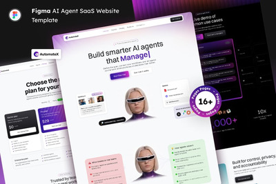 AI 代理 SaaS 和初创公司 Figma 网站 – AutomateX