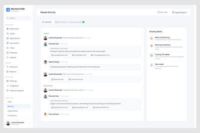 BloomCRM – 活动仪表盘