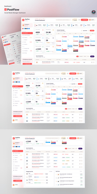 PostFlow 社交媒体管理和分析工具包