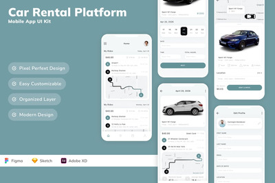 汽车租赁平台移动应用 UI 套件