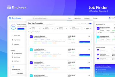 Employaa – 求职仪表盘 Figma